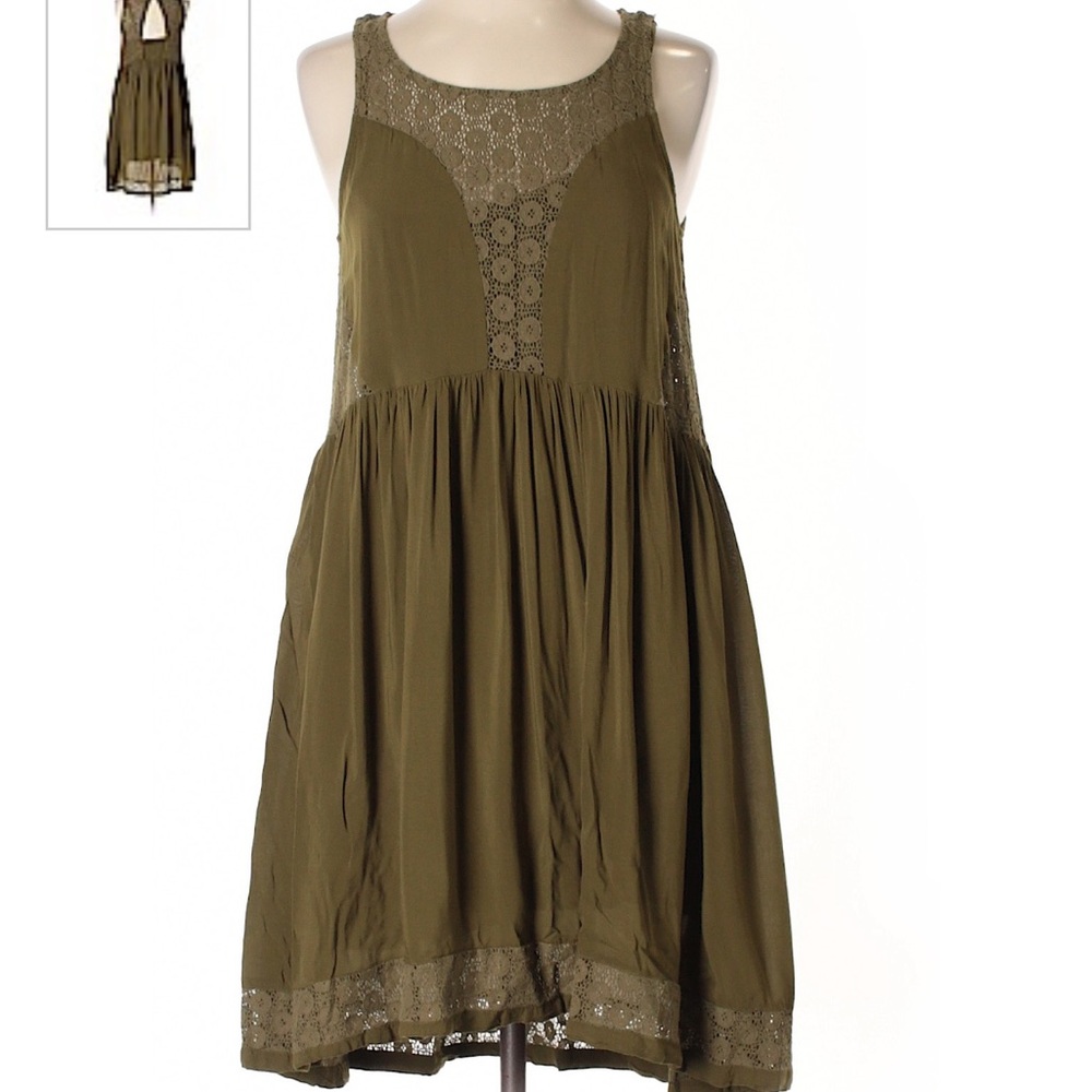 Anthropologie Lilka Matepe Olive Green Dress sz Medium